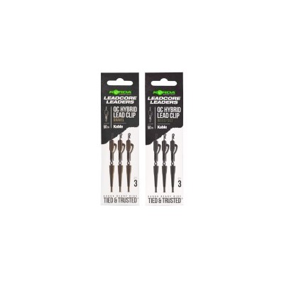 Korda Leadcore Leader QC Hybrid Lead Clip Swivel Gravel 50cm