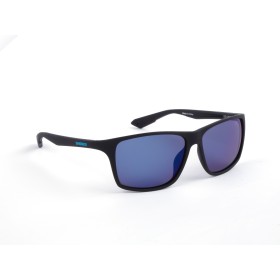 Occhiali Shimano Technium con lenti a specchio nere opache e blu.